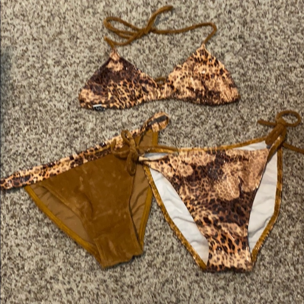 XOXO Swim Animal Print String Bikini